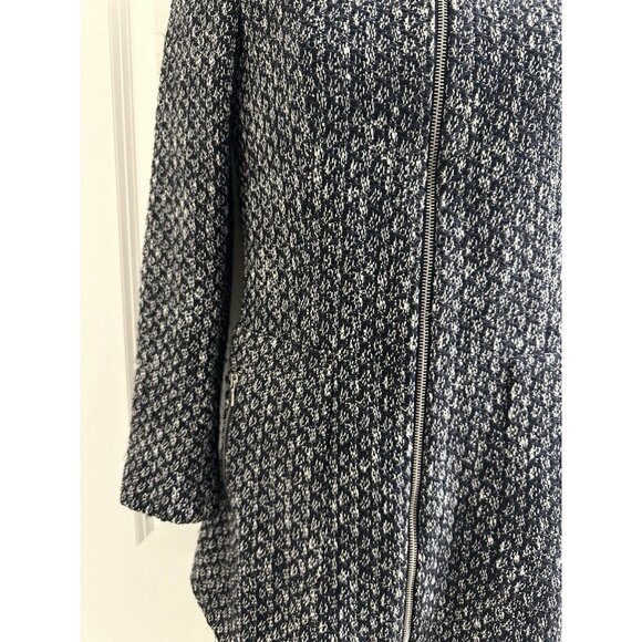 ZARA Tweed Jacket Blazer Full Zip Lined Womens Size Small Black White Office‎ - Picture 5 of 13